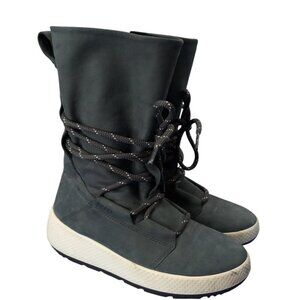 Ecco Hydromax Ukiuk 2.0 Gray Nubuck Leather Waterproof Boots Size 38 US 7
